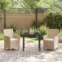 Conjunto de Comedor de Jardín 3 pcs Beige ratán sintético en Sillas de jardín | Comprar online en Foru.es