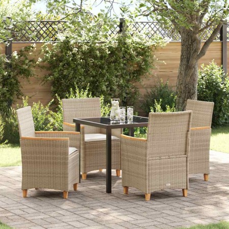 Conjunto de Comedor de Jardín 5 pcs Beige ratán sintético en Sillas de jardín | Comprar online en Foru.es
