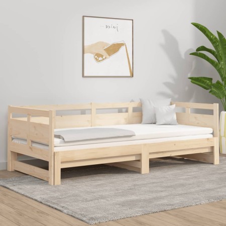 Sofá cama extraíble madera maciza de pino 2x(90x200) cm de vidaXL, Camas y somieres - Ref: Foro24-820312, Precio: 172,27 €, D...