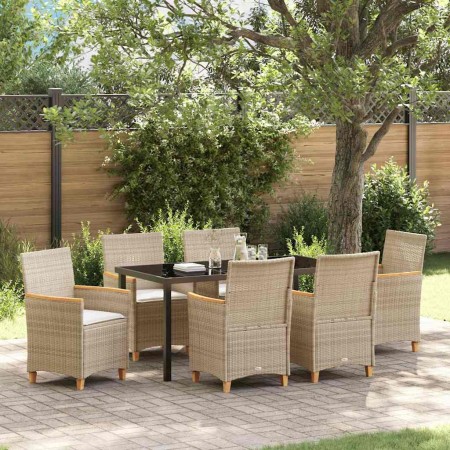 Conjunto de Comedor de Jardín 7 pcs Beige ratán sintético en Sillas de jardín | Comprar online en Foru.es