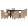 Conjunto de Comedor de Jardín 7 pcs Beige ratán sintético en Sillas de jardín | Comprar online en Foru.es