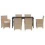 Conjunto de Comedor de Jardín 7 pcs Beige ratán sintético en Sillas de jardín | Comprar online en Foru.es