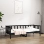 Sofá cama madera maciza de pino negro 90x190 cm de vidaXL, Camas y somieres - Ref: Foro24-814648, Precio: 120,62 €, Descuento: %
