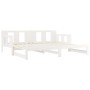 Sofá cama extraíble madera maciza de pino blanco 2x(80x200) cm de vidaXL, Camas y somieres - Ref: Foro24-820288, Precio: 189,...