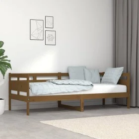 Honey brown solid pine wood sofa bed 80x200 cm by vidaXL, Beds and slatted bases - Ref: Foro24-820305, Price: 102,02 €, Disco...