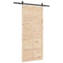Puerta Corredera Marrón 80 x 208 cm Madera de pino macizo en Puertas | Comprar online en Foru.es