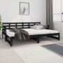 Sofá cama extraíble madera maciza de pino negro 2x(80x200) cm de vidaXL, Camas y somieres - Ref: Foro24-820381, Precio: 178,8...