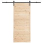 Puerta Corredera Marrón 90 x 208 cm Madera de pino macizo en Puertas | Comprar online en Foru.es