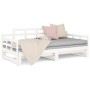 Sofá cama extraíble madera maciza de pino blanco 2x(90x190) cm de vidaXL, Camas y somieres - Ref: Foro24-820353, Precio: 170,...