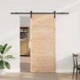 Puerta Corredera Marrón 80 x 208 cm Madera de pino macizo en Puertas | Comprar online en Foru.es