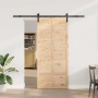 Puerta Corredera Marrón 100 x 208 cm Madera de pino macizo en Puertas | Comprar online en Foru.es