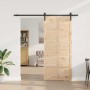 Puerta Corredera Marrón 100 x 208 cm Madera de pino macizo en Puertas | Comprar online en Foru.es