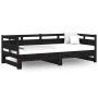 Sofá cama extraíble madera maciza de pino negro 2x(80x200) cm de vidaXL, Camas y somieres - Ref: Foro24-820321, Precio: 182,1...