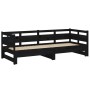 Sofá cama extraíble madera maciza de pino negro 2x(80x200) cm de vidaXL, Camas y somieres - Ref: Foro24-820321, Precio: 182,1...