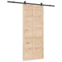 Puerta Corredera Marrón 90 x 208 cm Madera de pino macizo en Puertas | Comprar online en Foru.es