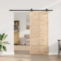 Puerta Corredera Marrón 90 x 208 cm Madera de pino macizo en Puertas | Comprar online en Foru.es