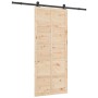 Puerta Corredera Marrón 90 x 208 cm Madera de pino macizo en Puertas | Comprar online en Foru.es