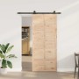 Puerta Corredera Marrón 80 x 208 cm Madera de pino macizo en Puertas | Comprar online en Foru.es