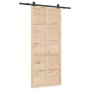 Puerta Corredera Marrón 80 x 208 cm Madera de pino macizo en Puertas | Comprar online en Foru.es