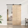 Puerta Corredera Marrón 80 x 208 cm Madera de pino macizo en Puertas | Comprar online en Foru.es