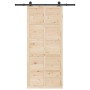 Puerta Corredera Marrón 80 x 208 cm Madera de pino macizo en Puertas | Comprar online en Foru.es