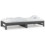 Sofá cama extraíble madera maciza de pino gris 2x(90x200) cm de vidaXL, Camas y somieres - Ref: Foro24-820429, Precio: 159,54...