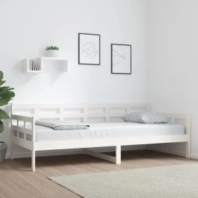 Solid white pine wood sofa bed 90x200 cm by vidaXL, Beds and slatted bases - Ref: Foro24-820358, Price: 127,98 €, Discount: %