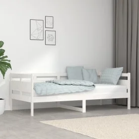 Solid white pine wood sofa bed 90x190 cm by vidaXL, Beds and slatted bases - Ref: Foro24-820308, Price: 112,60 €, Discount: %