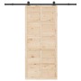 Puerta Corredera Marrón 100 x 208 cm Madera de pino macizo en Puertas | Comprar online en Foru.es