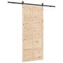 Puerta deslizante Marrón 100 x 208 cm Madera maciza de pino en Puertas | Comprar online en Foru.es