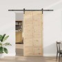 Puerta deslizante Marrón 90 x 208 cm Madera maciza de pino en Puertas | Comprar online en Foru.es