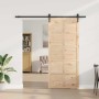 Puerta Corredera Marrón 100 x 208 cm Madera de pino macizo en Puertas | Comprar online en Foru.es