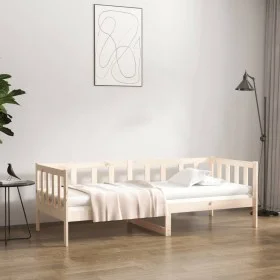 Solid pine wood sofa bed 90x190 cm by vidaXL, Beds and slatted bases - Ref: Foro24-814644, Price: 106,56 €, Discount: %