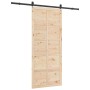 Puerta Corredera Marrón 100 x 208 cm Madera de pino macizo en Puertas | Comprar online en Foru.es