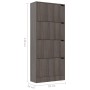 Zapatero 4 puertas madera ingeniería gris Sonoma 59x24x136 cm en Zapateros y organizadores de calzado | Comprar online en Foru.e