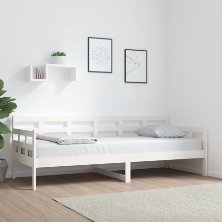 Sofá cama madera maciza de pino blanco 80x200 cm de vidaXL, Camas y somieres - Ref: Foro24-820363, Precio: 121,39 €, Descuent...