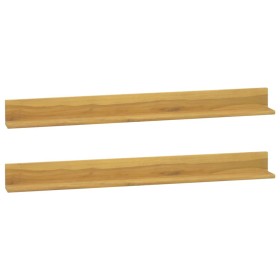 Estantes de pared 2 unidades madera maciza de teca 110x10x10 cm en Estanterías | Comprar online en Foru.es