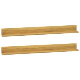 Estantes de pared 2 unidades madera maciza de teca 110x10x10 cm en Estanterías | Comprar online en Foru.es