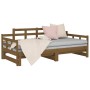 Sofá cama extraíble madera maciza pino marrón miel 2x(90x200)cm de vidaXL, Camas y somieres - Ref: Foro24-820345, Precio: 193...
