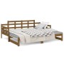 Sofá cama extraíble madera maciza pino marrón miel 2x(90x200)cm de vidaXL, Camas y somieres - Ref: Foro24-820345, Precio: 193...