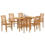 Conjunto de Comedor de Jardín 7 pcs Marrón en Mesas de jardín | Comprar online en Foru.es