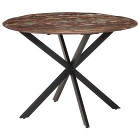 Mesa de comedor madera maciza reciclada y acero 110x78 cm en Mesas de comedor | Comprar online en Foru.es