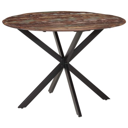 Mesa de comedor madera maciza reciclada y acero 110x78 cm en Mesas de comedor | Comprar online en Foru.es