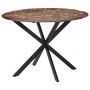 Mesa de comedor madera maciza reciclada y acero 110x78 cm en Mesas de comedor | Comprar online en Foru.es