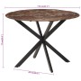 Mesa de comedor madera maciza reciclada y acero 110x78 cm en Mesas de comedor | Comprar online en Foru.es
