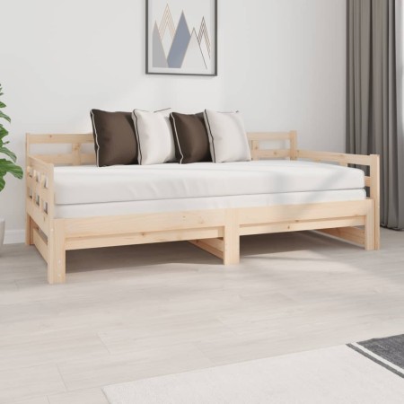 Sofá cama extraíble madera maciza de pino 2x(90x190) cm de vidaXL, Camas y somieres - Ref: Foro24-820382, Precio: 165,73 €, D...