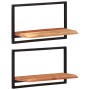 Estantes de pared 2 unidades madera maciza acacia 60x25x35 cm en Estanterías | Comprar online en Foru.es