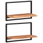 Estantes de pared 2 unidades madera maciza acacia 60x25x35 cm en Estanterías | Comprar online en Foru.es