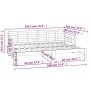 Sofá cama extraíble madera maciza de pino 2x(90x190) cm de vidaXL, Camas y somieres - Ref: Foro24-820382, Precio: 165,73 €, D...