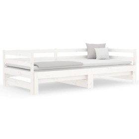 Sofá cama extraíble madera maciza de pino blanco 2x(80x200) cm de vidaXL, Camas y somieres - Ref: Foro24-814695, Precio: 129,...